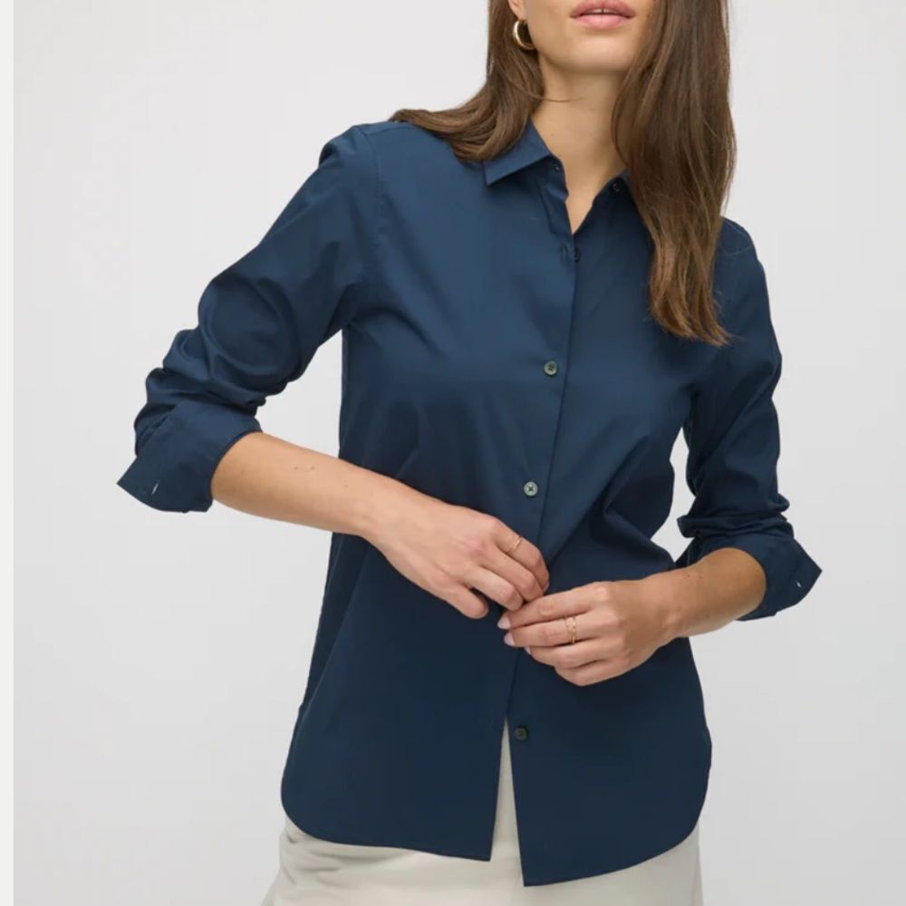Theory Dark Teal Shirt size tall petite stretchy